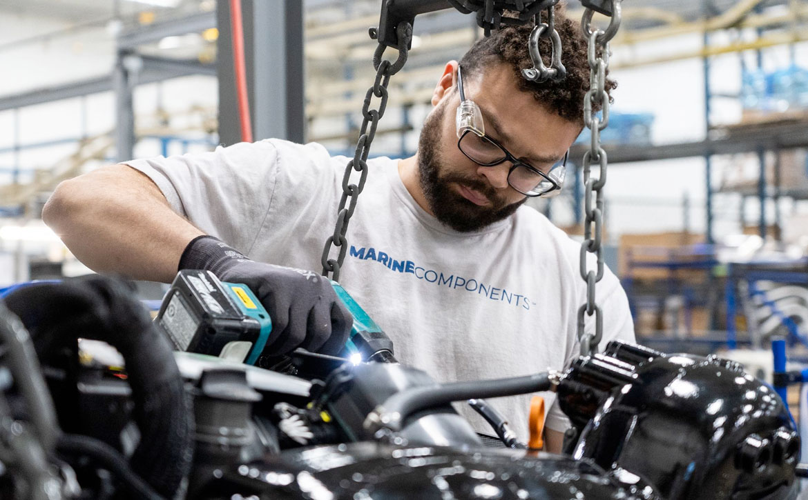 Working on building a Monsoon Engine at Marine Components.